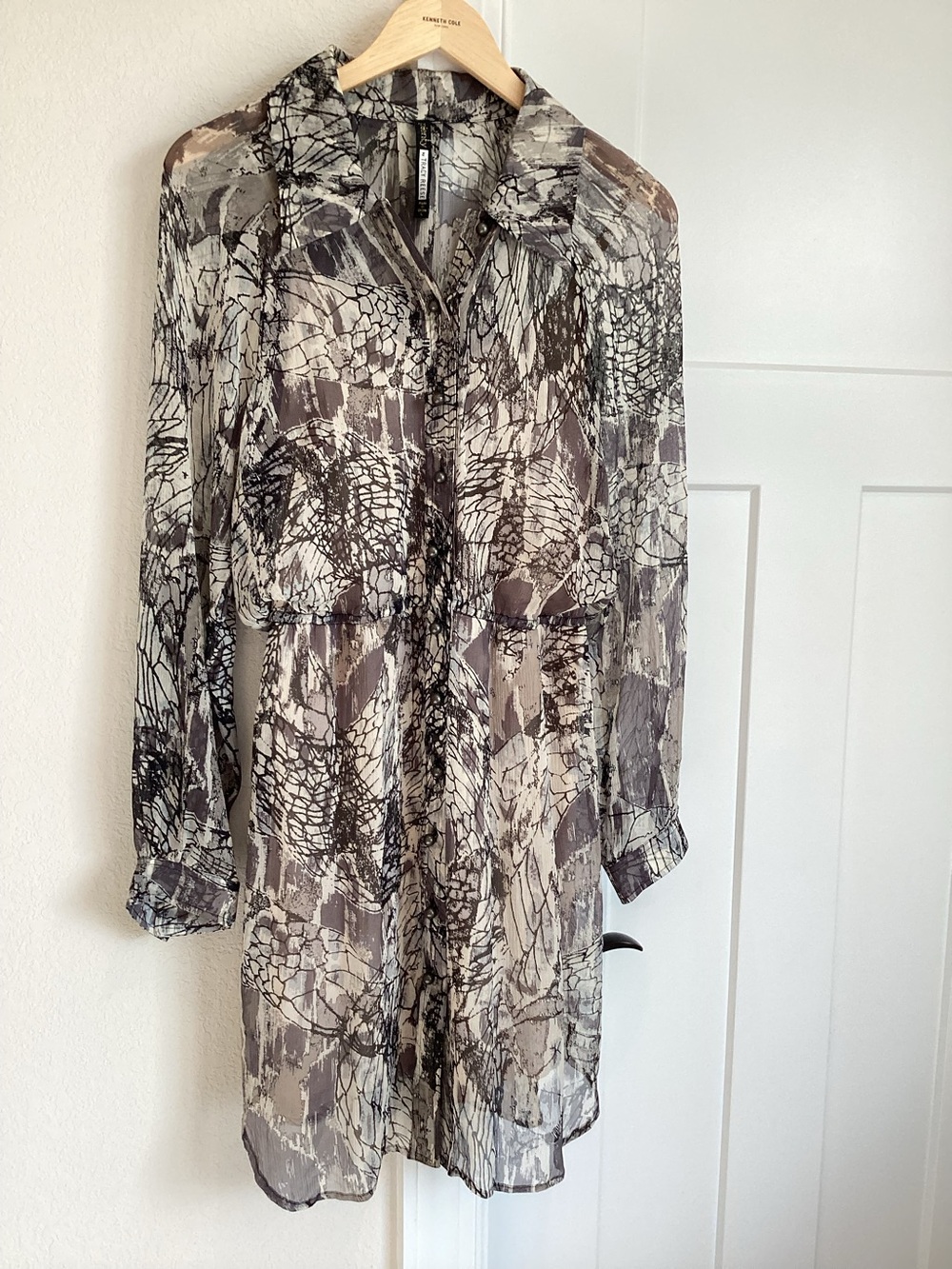 🦋Anthropologie Plenty Tracy Reese Cinched Waist Long-Sleeve Mini Dress Large